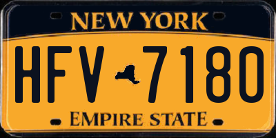 NY license plate HFV7180