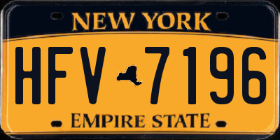 NY license plate HFV7196
