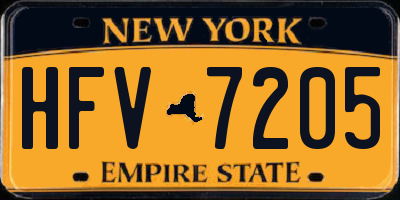 NY license plate HFV7205