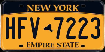 NY license plate HFV7223