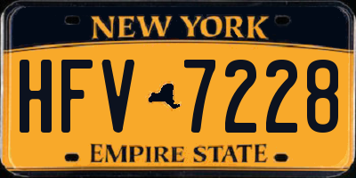 NY license plate HFV7228