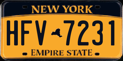 NY license plate HFV7231