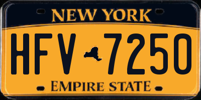 NY license plate HFV7250