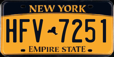 NY license plate HFV7251