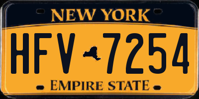 NY license plate HFV7254