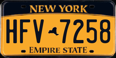 NY license plate HFV7258