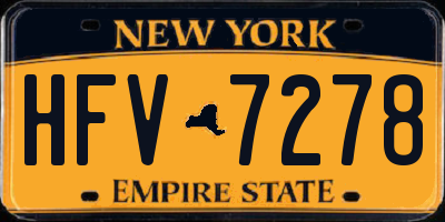 NY license plate HFV7278