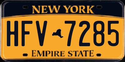 NY license plate HFV7285