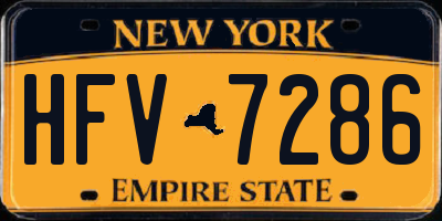 NY license plate HFV7286