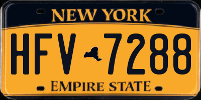 NY license plate HFV7288