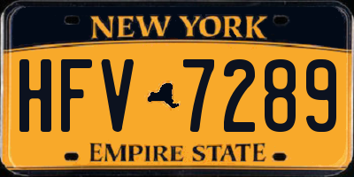 NY license plate HFV7289