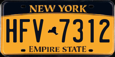 NY license plate HFV7312