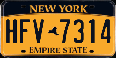 NY license plate HFV7314