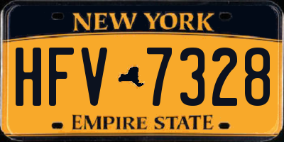 NY license plate HFV7328