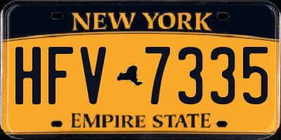 NY license plate HFV7335