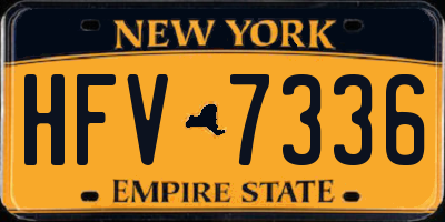NY license plate HFV7336