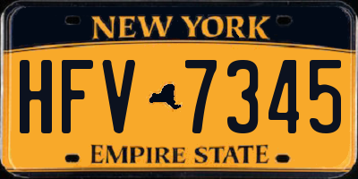 NY license plate HFV7345