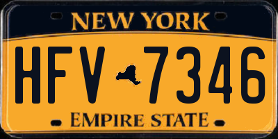 NY license plate HFV7346