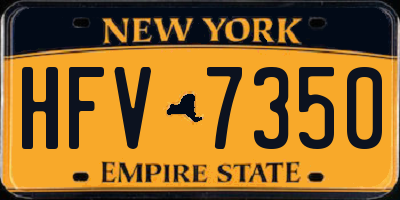 NY license plate HFV7350