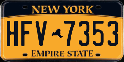 NY license plate HFV7353