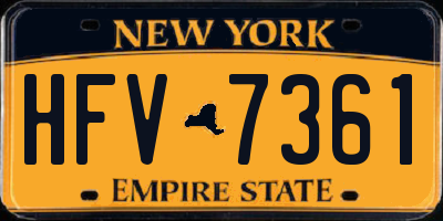 NY license plate HFV7361
