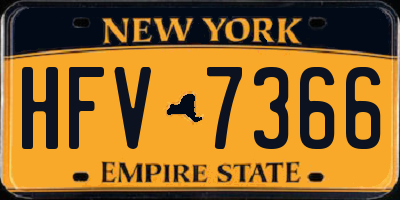 NY license plate HFV7366