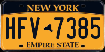 NY license plate HFV7385