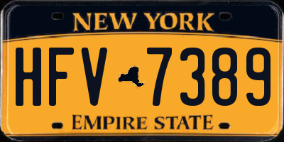 NY license plate HFV7389
