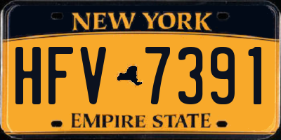 NY license plate HFV7391