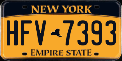 NY license plate HFV7393