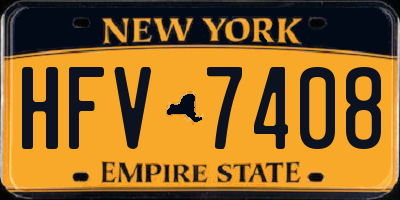 NY license plate HFV7408