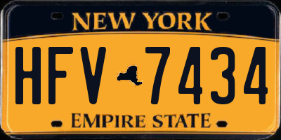 NY license plate HFV7434