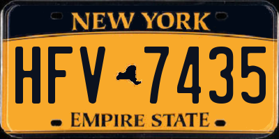 NY license plate HFV7435