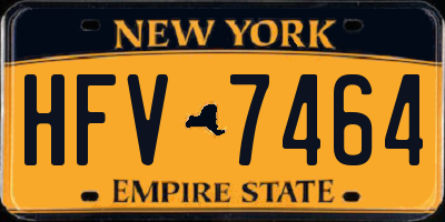 NY license plate HFV7464