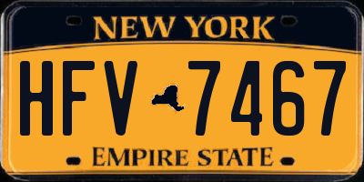 NY license plate HFV7467
