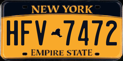 NY license plate HFV7472