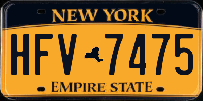 NY license plate HFV7475