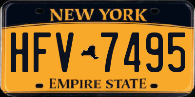 NY license plate HFV7495