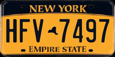 NY license plate HFV7497