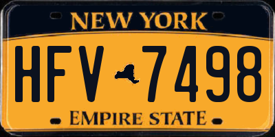 NY license plate HFV7498