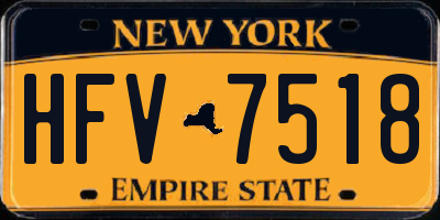 NY license plate HFV7518