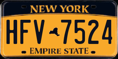 NY license plate HFV7524