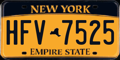 NY license plate HFV7525