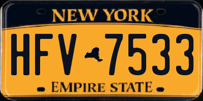 NY license plate HFV7533