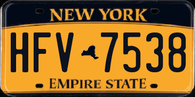 NY license plate HFV7538
