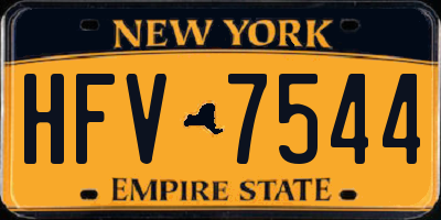 NY license plate HFV7544