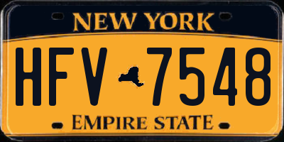 NY license plate HFV7548