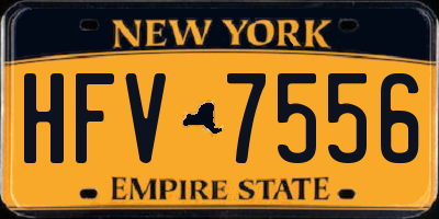 NY license plate HFV7556