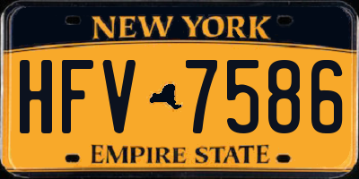 NY license plate HFV7586