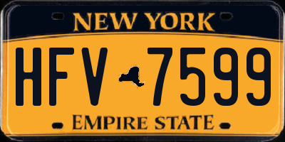 NY license plate HFV7599